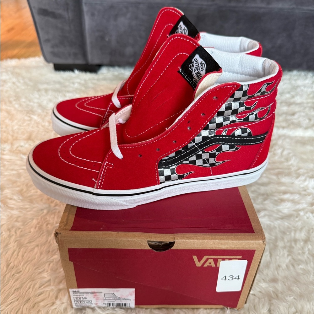 Vans Sk8-Hi “Flame Check” 🔥 Women’s 7 / Men’s 5.5 – NWB